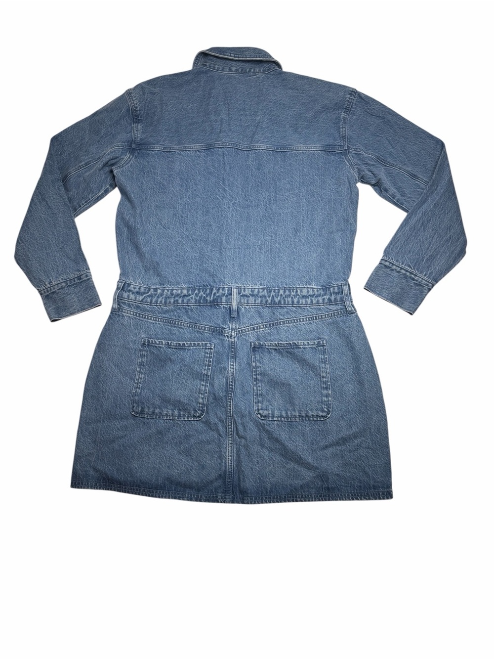 Abercrombie & Fitch Long Sleeve Blue Denim Shirt Dress Size Large Tall - Picture 5 of 9